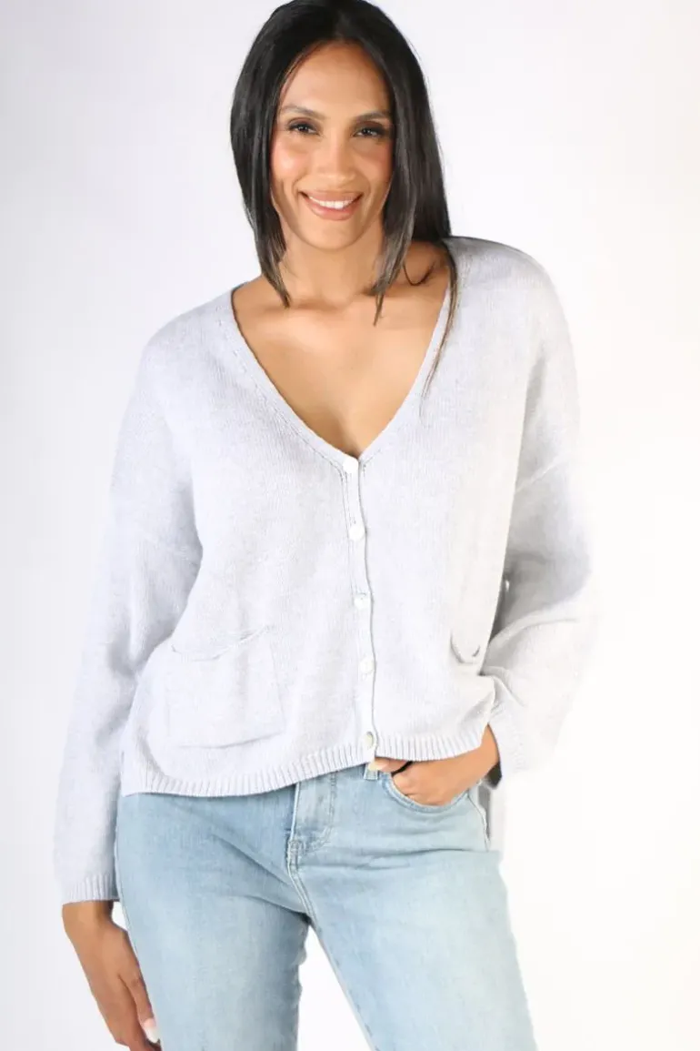 Naturals Button Up Cardigan In Grey