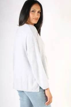 Naturals Button Up Cardigan In Grey