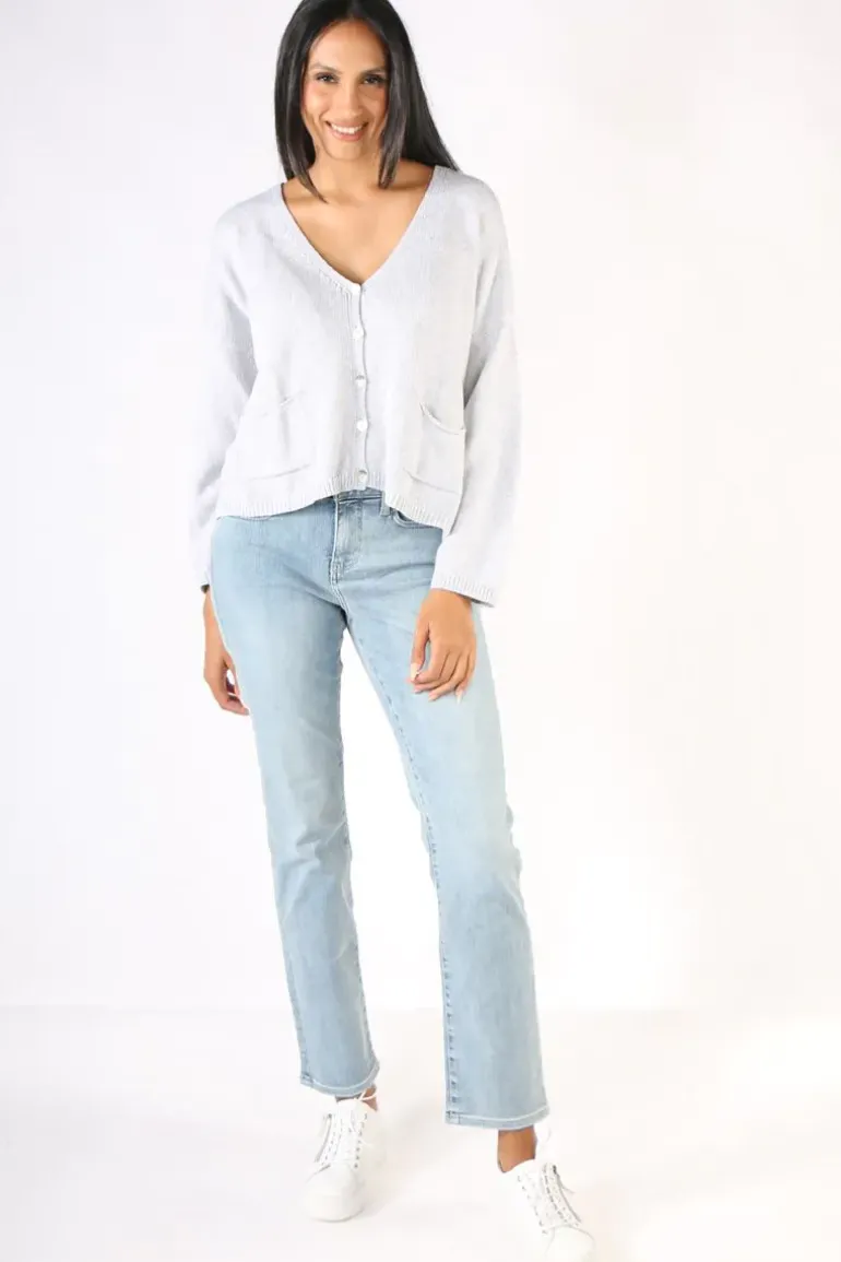 Naturals Button Up Cardigan In Grey