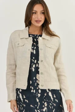 Naturals Frayed Jacket In Sand