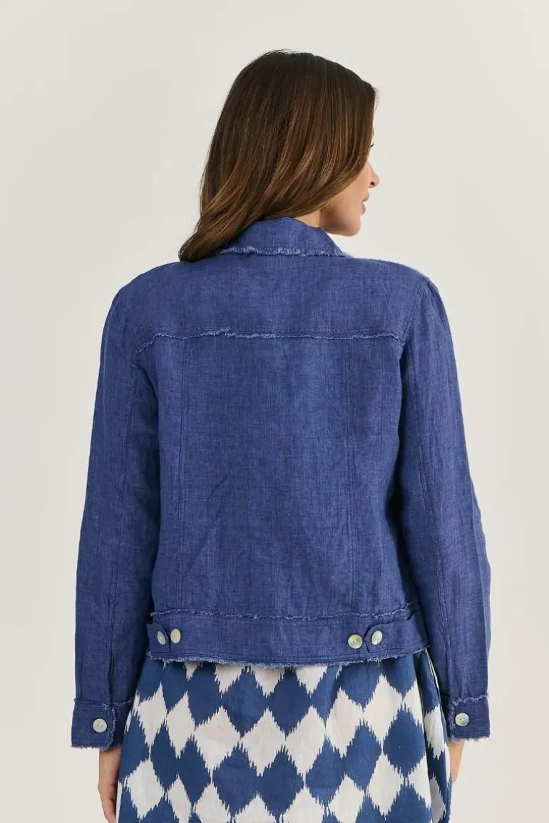 Naturals Frayed Jacket In Blue