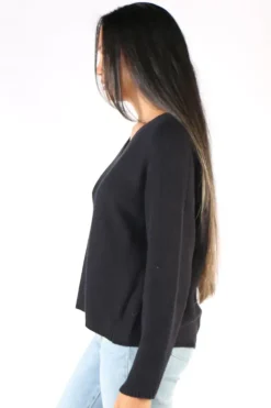 Naturals V Neck Jumper In Ink