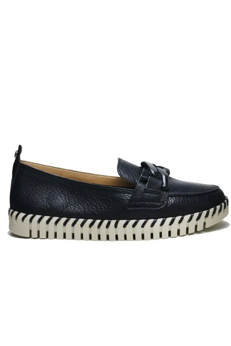 Neo By Nu Ziza Flat Chain Loafer In Marine