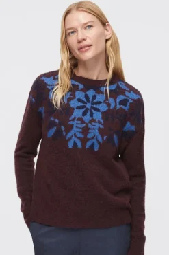 Nice Things Flores Folk Jumper In Brown