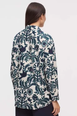 Nice Things Folkish Crinkle Shirt In Print