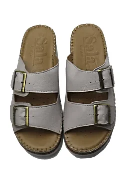 Oasis Wedge Sandal By Sala In Grey