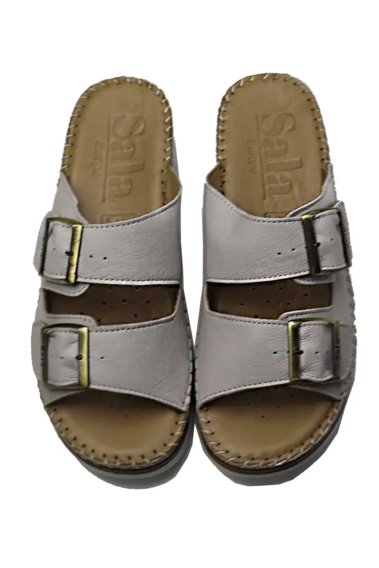 Oasis Wedge Sandal By Sala In Grey