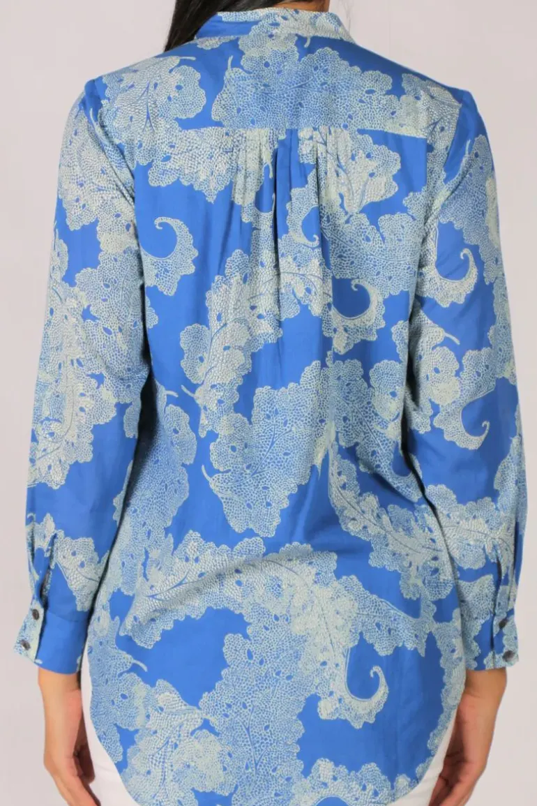 Olive Paisley Shirt By Bagruu In Blue