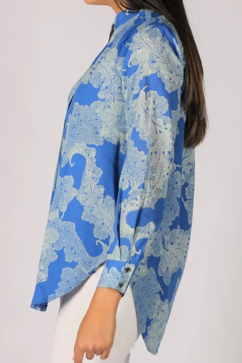 Olive Paisley Shirt By Bagruu In Blue
