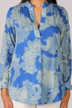 Olive Paisley Shirt By Bagruu In Blue