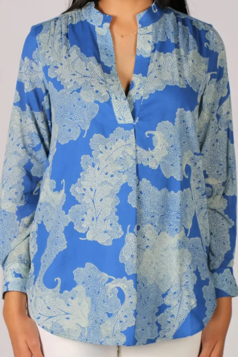 Olive Paisley Shirt By Bagruu In Blue