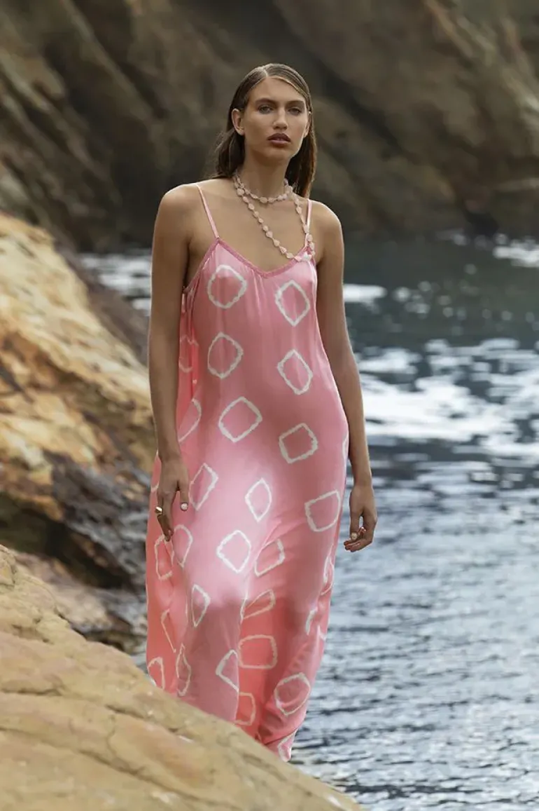 One Season Atlas Llew Slip Dress In Flamingo Pink