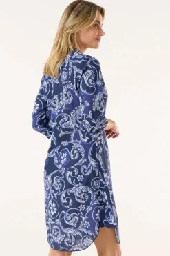 One Season Beco Middy Poppy Dress In Navy