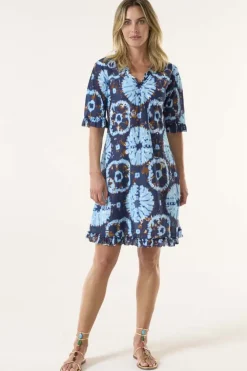 One Season Comogli Middy Indi Dress In Navy