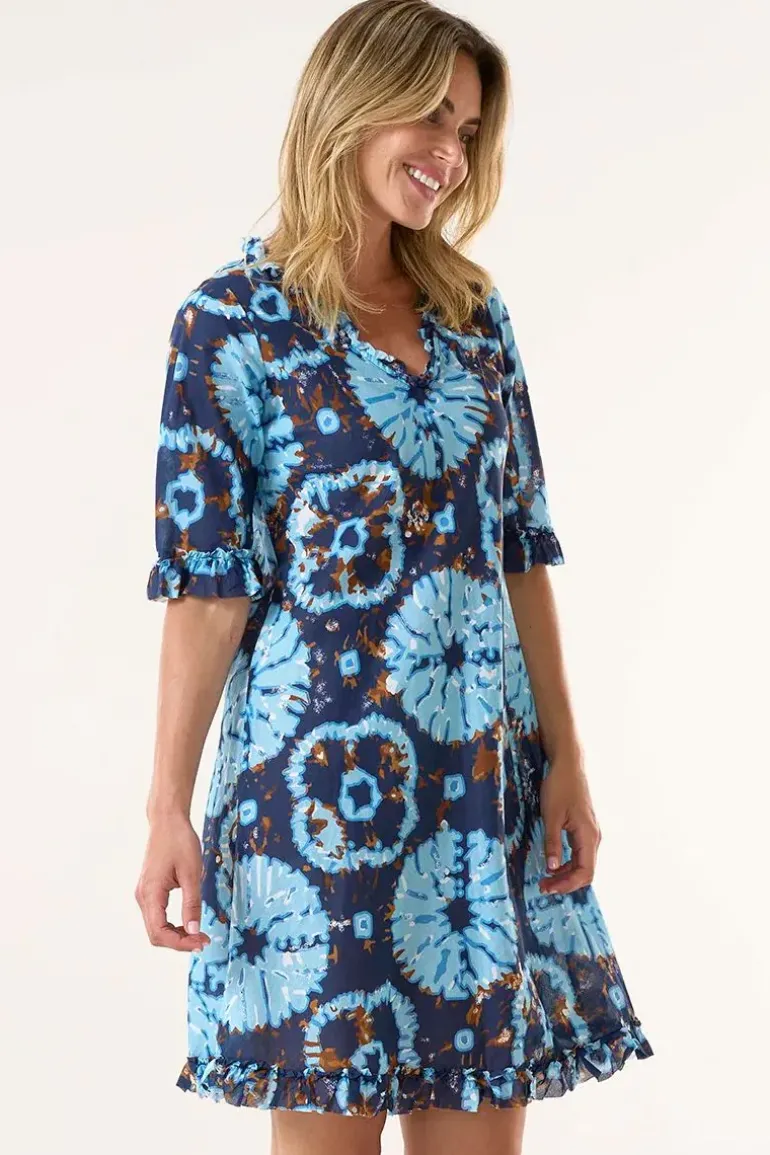 One Season Comogli Middy Indi Dress In Navy