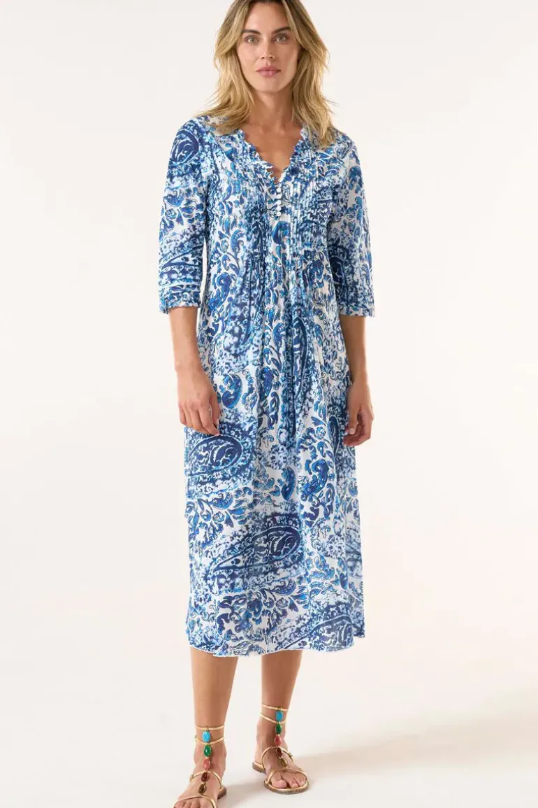 One Season Hydra Long Poppy Dress In Navy
