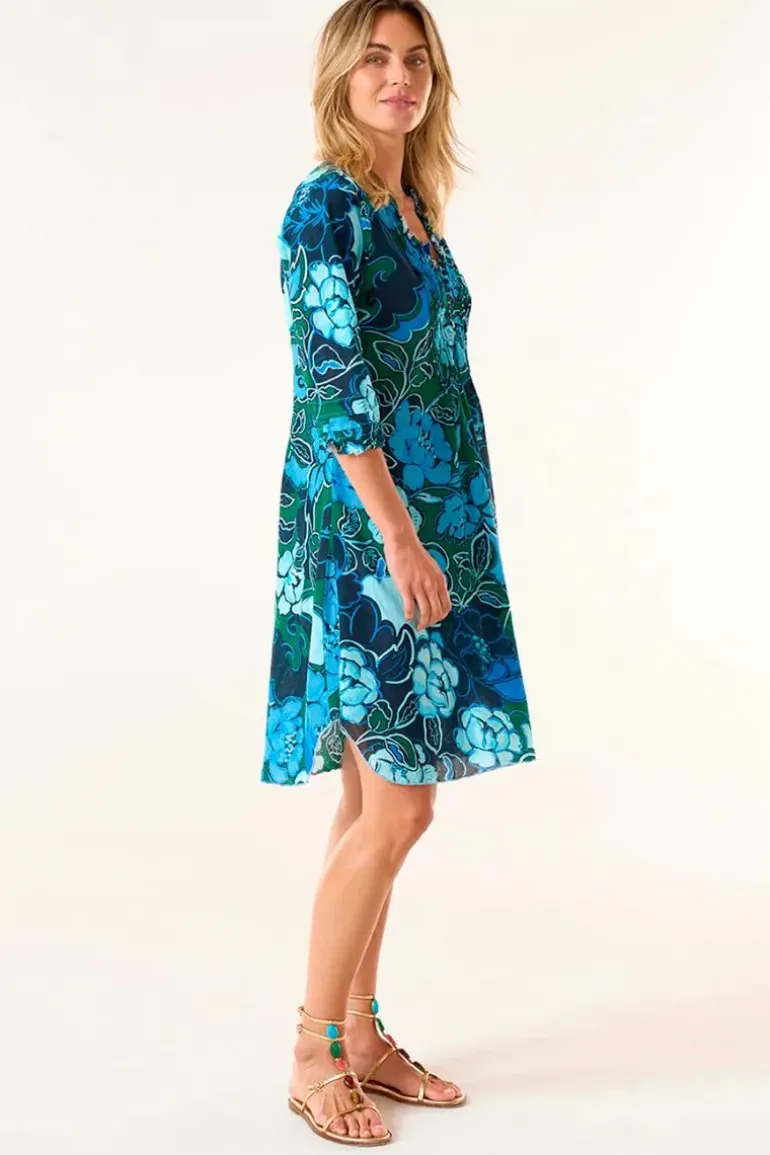 One Season Lefkada Middy Poppy Dress In Navy