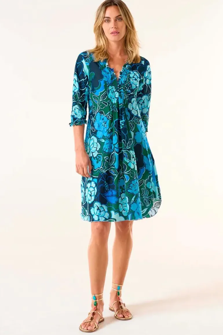 One Season Lefkada Middy Poppy Dress In Navy