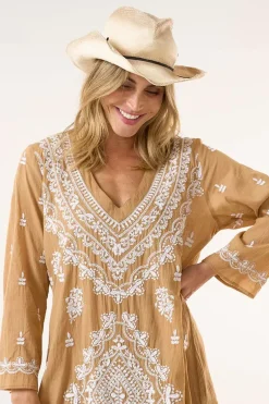 One Season Long Goa Dress In Tan