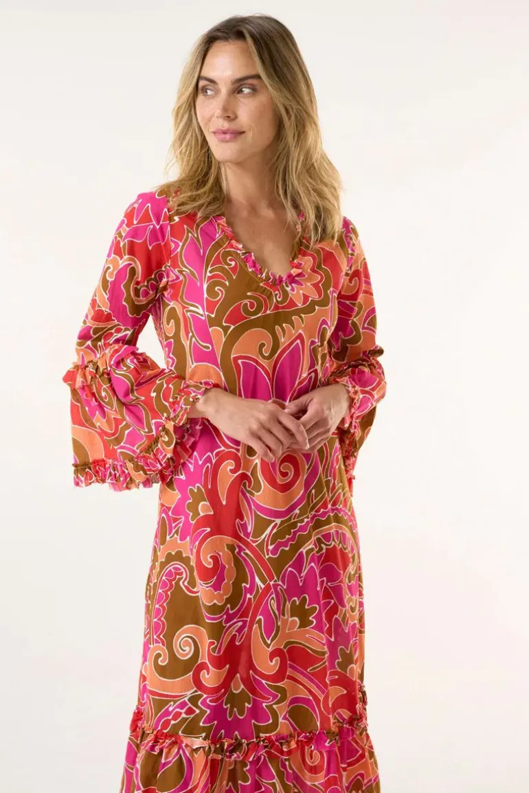 One Season St Georges Indi Dress In Coral
