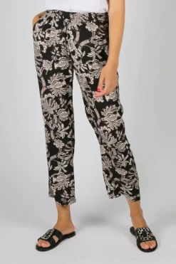 Paisley Print Pant By Jump In Black