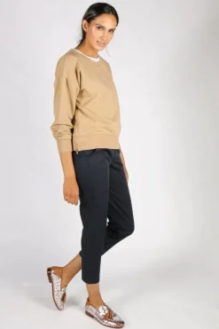 Pako Litto Cotton Zipper Jumper In Camel