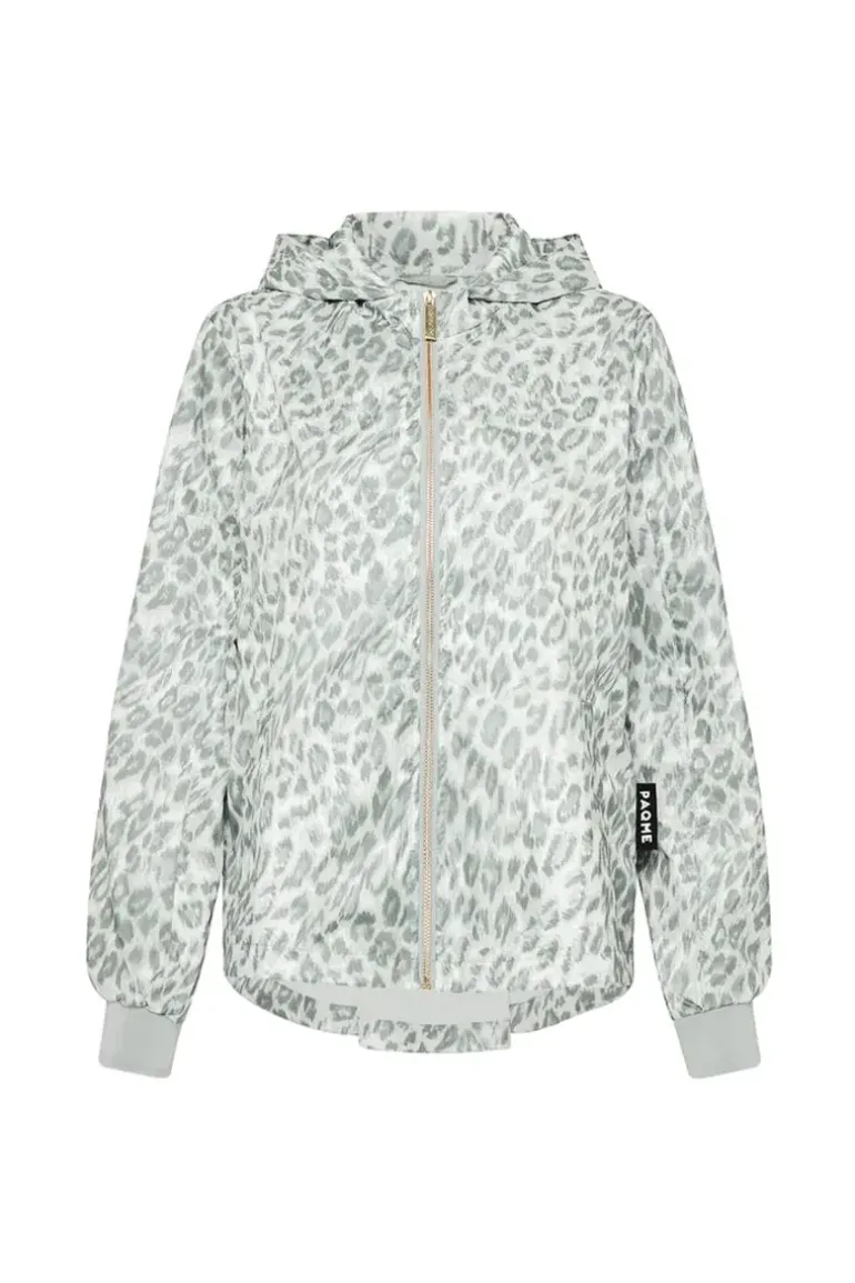 Paqme Crop Raincoat In Leopard