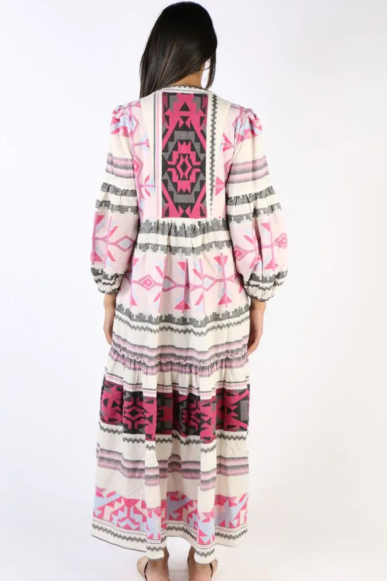 Pearl & Caviar Zakar Handwoven Maxi Dress In Fuchsia