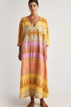 Pearl And Caviar Antiparos Dress In Citrus