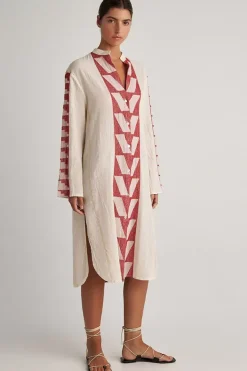 Pearl And Caviar Knossos Dress In Red