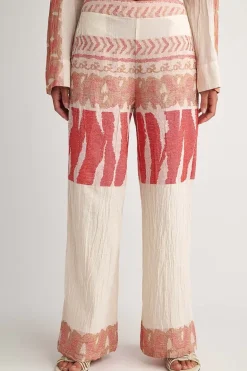 Pearl And Caviar Scorpios Wide Leg Zakar Pant In Red