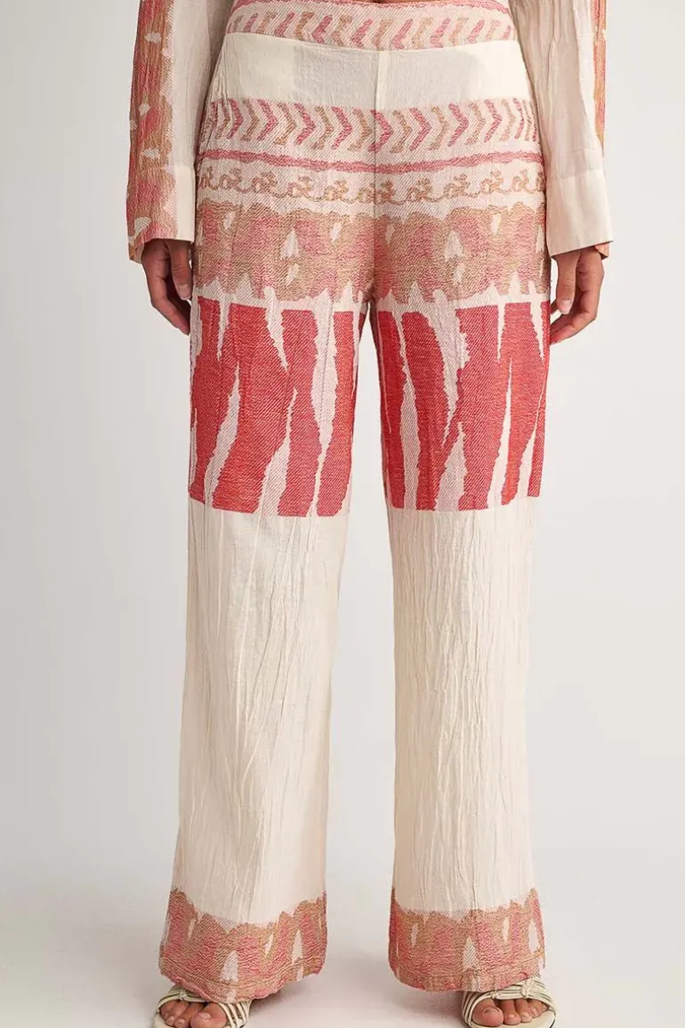 Pearl And Caviar Scorpios Wide Leg Zakar Pant In Red