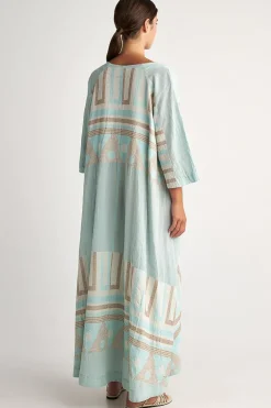 Pearl And Caviar Zakar Sifnos Maxi Dress In Aqua