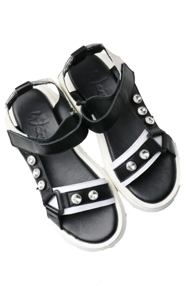 Pearl Velcro Sandal By Wave In Black