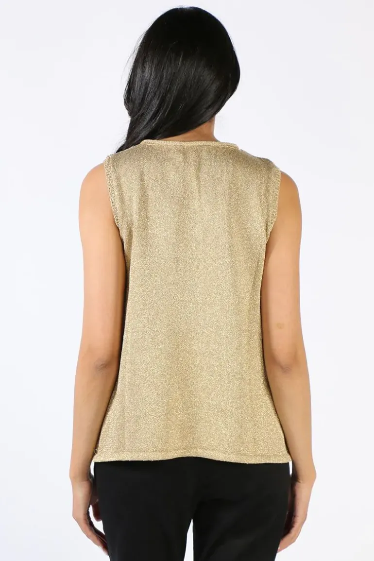 Ping Pong Sleeveless Top In Gold