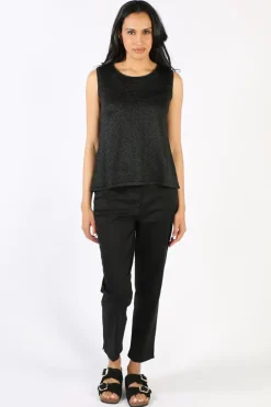 Ping Pong Sleeveless Top In Black
