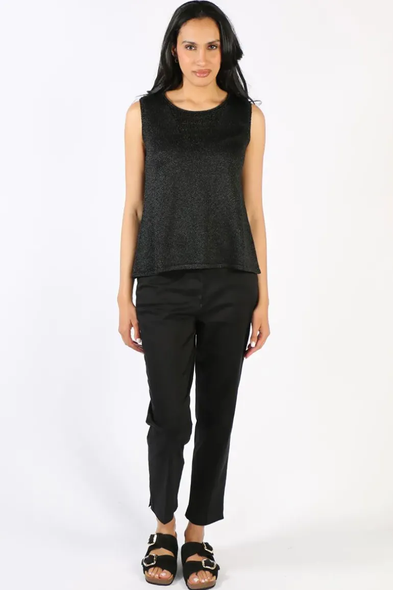 Ping Pong Sleeveless Top In Black
