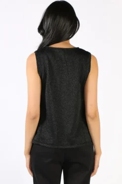 Ping Pong Sleeveless Top In Black