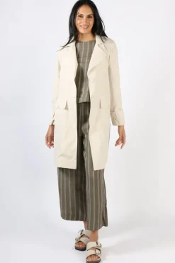 Ping Pong Trench Coat Jacket In Flax
