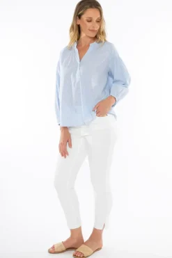 Poet Shirt In Blue Stripe By Jump