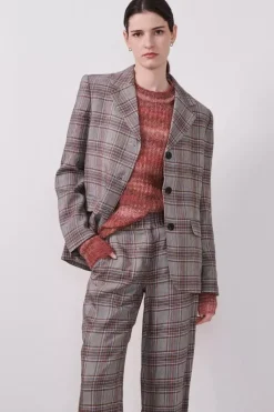 POL Halcyon Boyfriend Jacket In Check