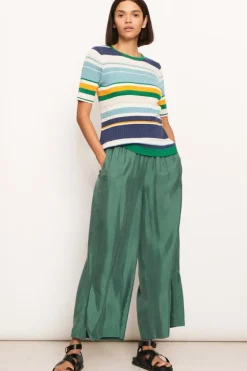 Pol Stripe Lido Top In Green