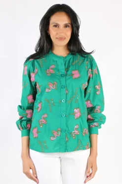 POM Beaded Highlight Shirt In Green