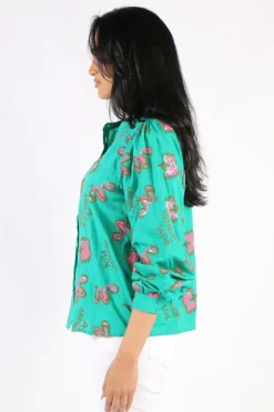 POM Beaded Highlight Shirt In Green