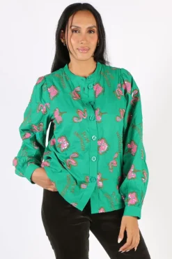POM Beaded Highlight Shirt In Green