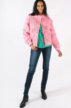 POM Embroidered Padded Jacket