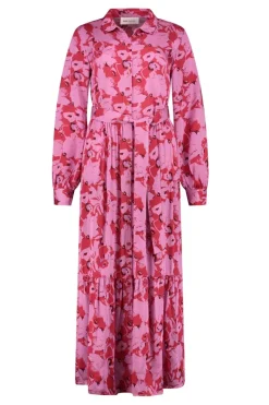 Pom Roze Flowers Dress In Hot Pink