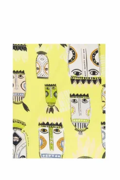 Pom Tribal Marks Scarf In Lime
