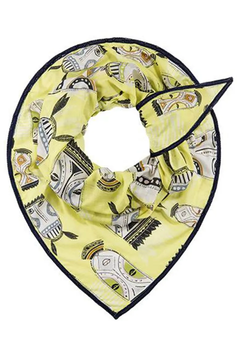 Pom Tribal Marks Scarf In Lime