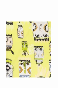 Pom Tribal Marks Scarf In Lime